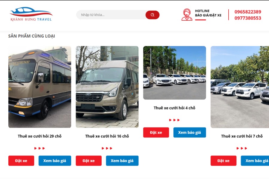 Các dòng xe cưới hỏi tại Khánh Hưng
